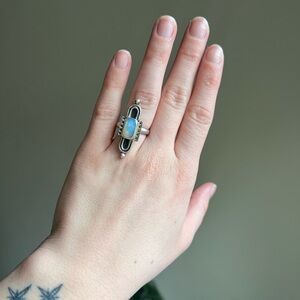 Mahka Jewelry Silver & Opal Ring Size 6.25